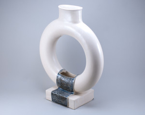 White Round Vase